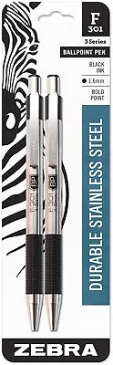 2 Zebra F-301 Ballpoint Pens Bold Point Black • $25.33