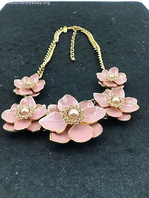 $9.99 • Buy Joan Rivers Pink Floral Necklace 18 Inches