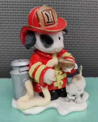 Mary's Moo Moos Prepared For Every E-moo-gency Firefighter Cow Figurine 461350 • $16