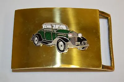 Vintage Classic Green 1930 Ford Model A Car Collector Solid Brass Belt Buckle • $20.08