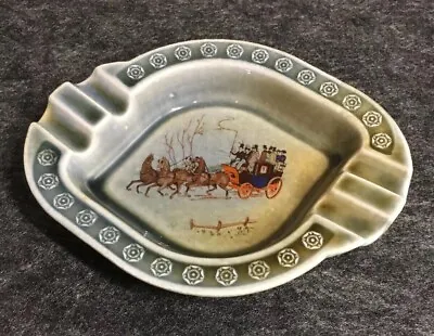 Wade Irish Porcelain Green Large Ashtray Dish With Stage Coach.  1P / 627 • $11.81