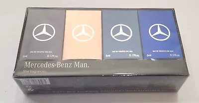 Mercedes Benz Men Set Of 4 Mini Eau De Toilette Perfume 5ml Each Star Fragrances • $99.99