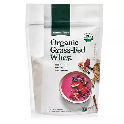 Natural Force Grass Fed Organic Whey Protein Powder – Non GMO Verified Human... • $48.57