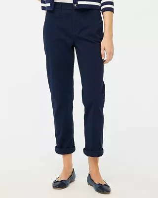 J. Crew Factory High-Rise Girlfriend Chino Pant Navy Blue Women's Size 2 NWT  • $26