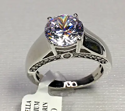 Charles Winston Bella Luce 7.83 Ctw Zirconia Rhodium Over Sterling Ring Size 9 • $59.98