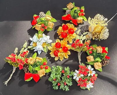 Vtg 1960's Mid Century Artificial Christmas Floral Flower Candle Rings -S81 • $35