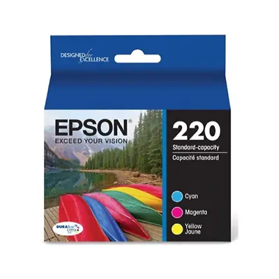 Epson Genuine T220520 Ink Cartridge 220 Color C Y M K  3pack 1/2025 Exp Or Later • $14.99