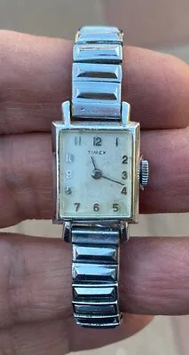 Vintage Ladies Timex Square Face Watch Wind Up For Parts Non Working • $6.18