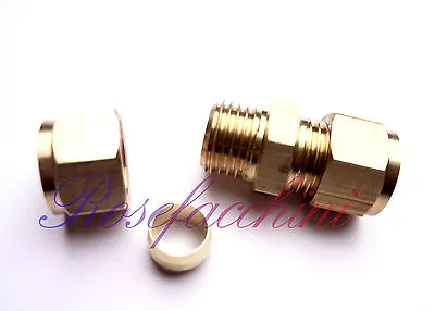 8mm = 5/16 BRASS COMPRESSION CONNECTOR JOINT LPG GAS PIPE FITTING OLIVES PETROL • £3.10