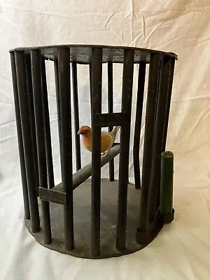 Antique Tin Canary Cage With Candle Holder Rare Coal Miners Carry Cage • $425