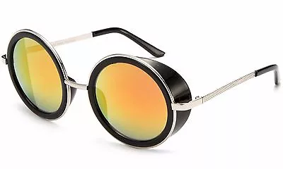 Round Floral Sunglasses Side Shield Circle Metal Frame Vintage Sunglasses Women • $9.99