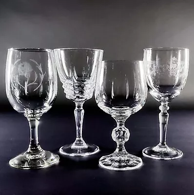 Wine Glasses Water Goblets Mismatched Vintage Stemware Mix And Match Set Of 4 • $32.99