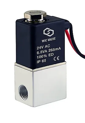 1/8 Inch Zero Differential Direct Acting Electric Air Water Solenoid Valve 24VAC • $15.99