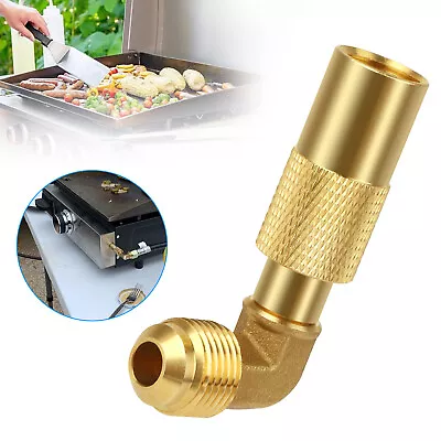 Propane Hose Adapter Quick Connect 3/8inch Male Flare 90° For Blackstone Grill • $11.89