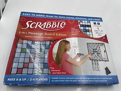 SCRABBLE 2-In-1 MESSAGE BOARD Edition Hasbro Winning Solutions Magnetic Tiles  • $95.99