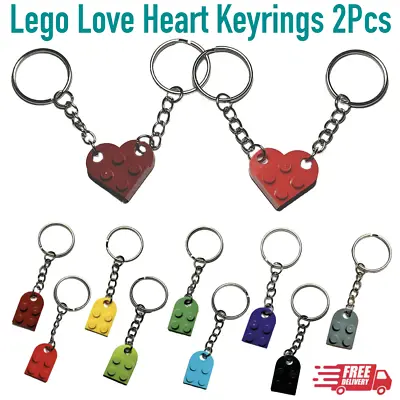 Lego 2Pcs Heart Keyring Love Heart Mix +Match Romantic Anniversary Valentine • £2.89