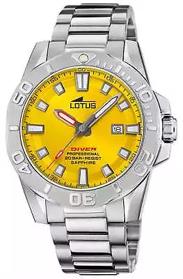 Lotus Men's Diver (44.5mm) Yellow Dial / Stainless Steel Bracelet L18926/1 • £120