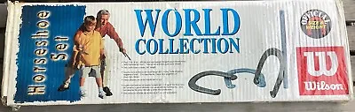 Vintage Wilson Horseshoe Set World Collection Forged Steel Official Size Weight • $59.99
