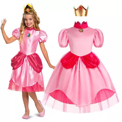 Womens Kids Girls Halloween Princess Cosplay Costume Party Ball Gown Fancy Dress • $29.49