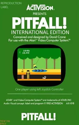 525738 PITFALL Classic Vintage Arcade Atari Sega 1 24x18 WALL PRINT POSTER • $19.95