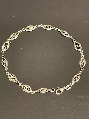 Milor 925 Sterling Silver Lobster Clasp Filigree Link Chain Bracelet 7.54g Italy • $28