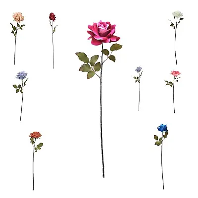 £1.99 • Buy Artificial Single Rose With Stem Silk Flowers Fake Bouquet Wedding Party Home