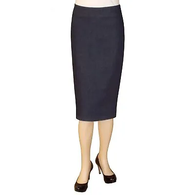 Women's Below The Knee Stretch Denim Pencil Skirt Size 2-20 • $34.99