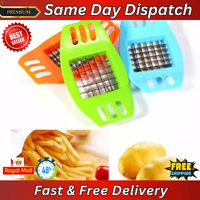 Stainless Steel Fry Potato Chip Cut Cutter Fruit Slicer Chopper Chipper Tool UK • £8.49