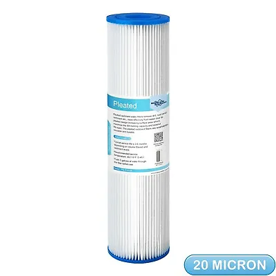 20 Micron 10 X2.5  Washable Pleated Whole House Sediment Water Filter Cartridges • $6.79