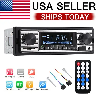 Bluetooth Vintage Car FM Radio MP3 Player USB Classic Stereo Audio Receiver AUX • $16.99