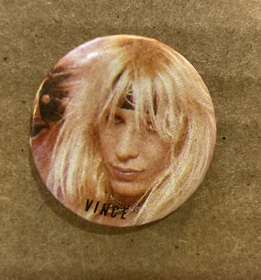 MOTLEY CRUE Vince Neil PIN Pinback Button VINTAGE 80s Badge HEAVY METAL • $7.95