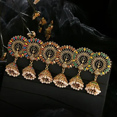 $2.74 • Buy Elegant Jhumki Peacock Oxidized Indian Jhumka Earrings Women Drop Bell Jewelry