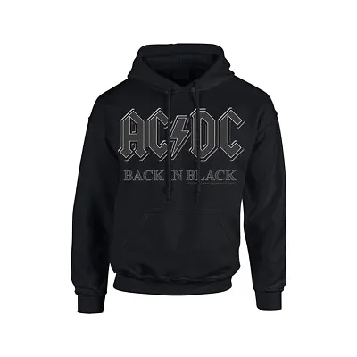 AC/DC Back In Black Angus Young Brian Johnson Official Hoodie Hooded Top • £48.87