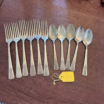 Vtg Vernon Silver Plate Romford 1939 Set Of 6 Forks & 5 Spoons • $30