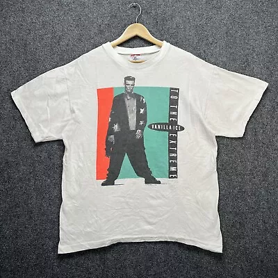 Vintage Vanilla Ice Shirt Mens XL White 90s 1990 Rap Tee To The Extreme Hip Hop • $107.96