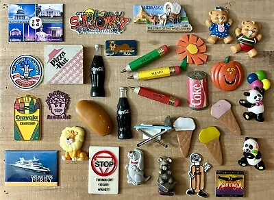 Vintage Magnets Pizza Hut Coca Cola Travel Teddy Bears Hot Dog Panda Bears 32-Pc • $40