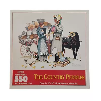 Hoyle Norman Rockwell Jigsaw Puzzle The Country Peddler 550 Piece 18x24 1997 Vtg • $7.95