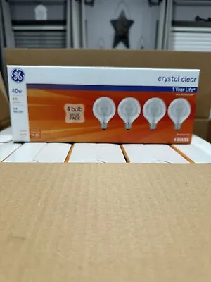 24 GE 40-Watt Crystal Clear Bulb Decorative G25 Vanity Globe Light Contractor Pk • $69.95