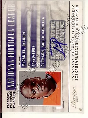 Deandre Mcdaniel Rookie Rc Draft Auto Autograph Clemson Tigers College #/25 2011 • $9.83