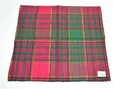 (4) Lintex Holiday Napkins ~ Maxwell Plaid Fuchsia Green ~ 18  X 18  Square NEW • $9.99