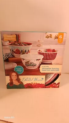 Brand New Pioneer Woman Holiday Barn Melamine Serving Bowl Set W/Lids! • £28.95