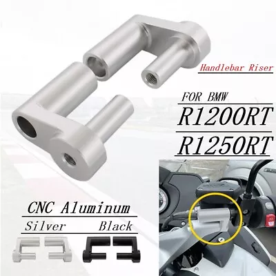 Silver Handlebar Riser Bar Raised Mount Clamp For BMW R1200RT R1250RT 2014-2023 • $30.68