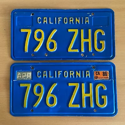 Original Pair Of 1970 California License Plates Vintage 1970's YOM - DMV CLEAR • $69