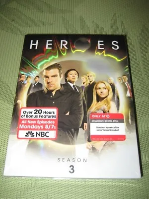 *RARE TARGET BONUS DISC* HEROES Third Season 3 DVD - Unmasked - FACTORY SEALED • $49.95