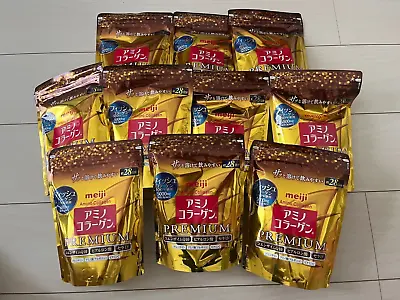 Meiji PREMIUM Amino Collagen Powder 10 Gold Pack ( 28days 196g ) X 10 Refills • $325