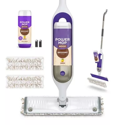 PowerMop Wood Mop Kit For Floor Cleaning Lemon Scent • $38.88