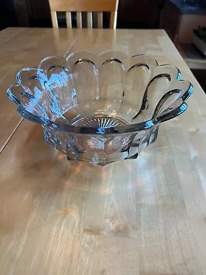 Heisey Colonial Clear Large Serving Bowl Clear 11.5” Diameter Stem 373-341 • $15