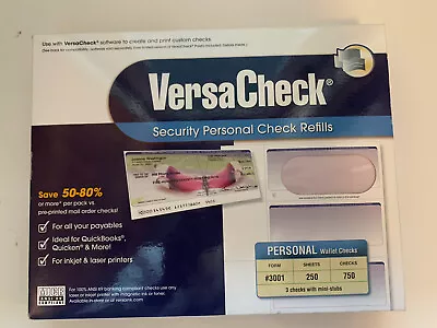 VersaCheck Security Personal Check Refills: Form #3001 Personal Wallet Burgundy • $30.99