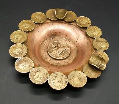 Vintage 1950s Mexican Coin Ashtray Centavos 4 1/4” • $5.99