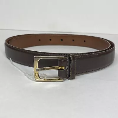 YSL Vintage Yves Saint Laurent Size 34 Brown Glove Leather Belt Full Grain 0014 • $24.88